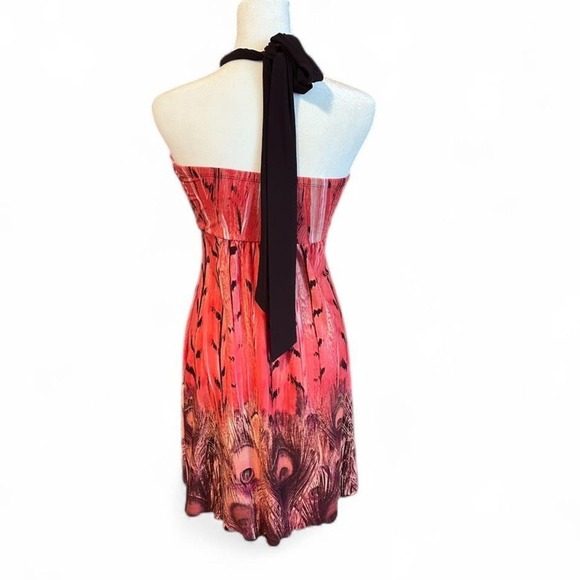 Vintage La Belle Pink Halter Mini Dress Size Small - Picture 2 of 5